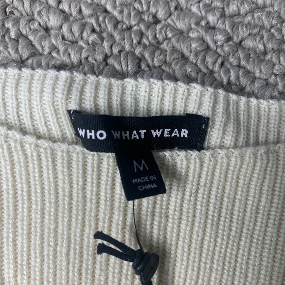 Who What Wear Womens Sweater Size Medium Pink Tank Striped Long Sleeves Slim Fit - Picture 10 of 12